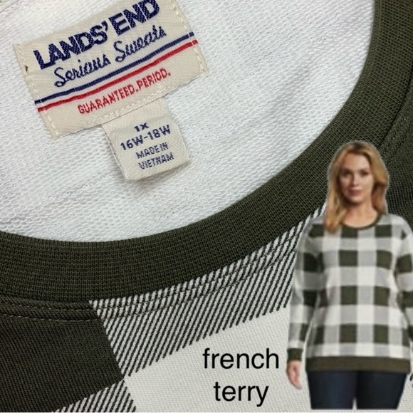 LandsEnd Tops - LANDSEND Wm Plus FRENCH TERRY Sweatshirt TUNIC